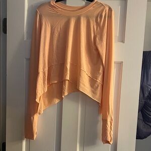 Women’s Peach Long Sleeve Layered Hem Free People Movement Top